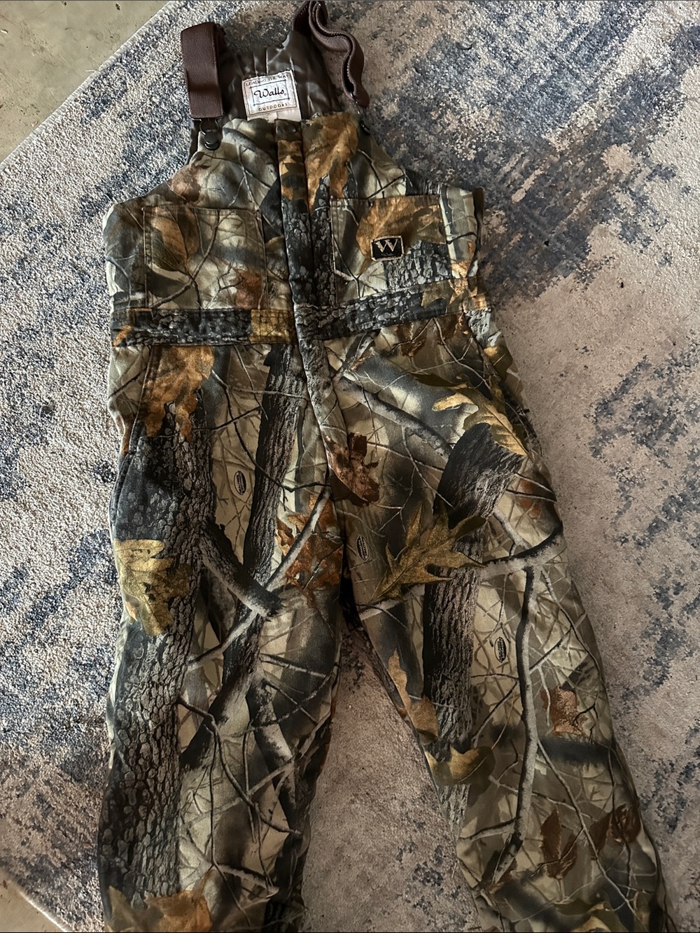 Walls Camo Puffer Bib Overalls in Brown and Green